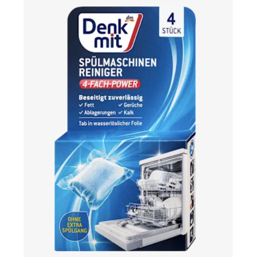 Очищувач для посудомийної машини Denkmit Spülmaschinen Reiniger 4-Fach-Power, 4 шт.